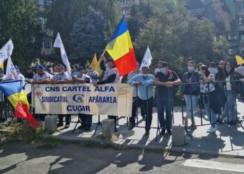 Angajații din industria de Apărare și Aeronautică protestează la Ministerul Economiei