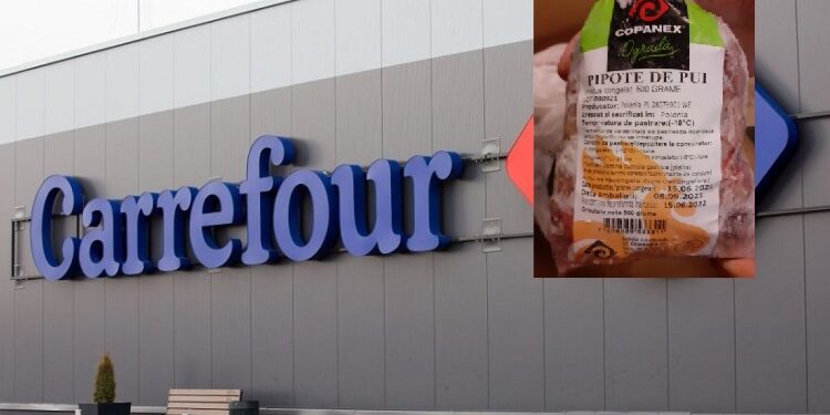 Pipote de pui cu Salmonella, vândute în magazinele Carrefour România